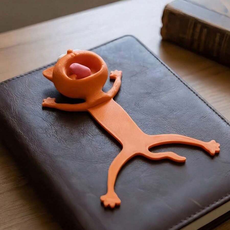 Funny 3D Lazy Cat Bookmark Clip – Cute Cartoon Reading Marker for Books & Journals