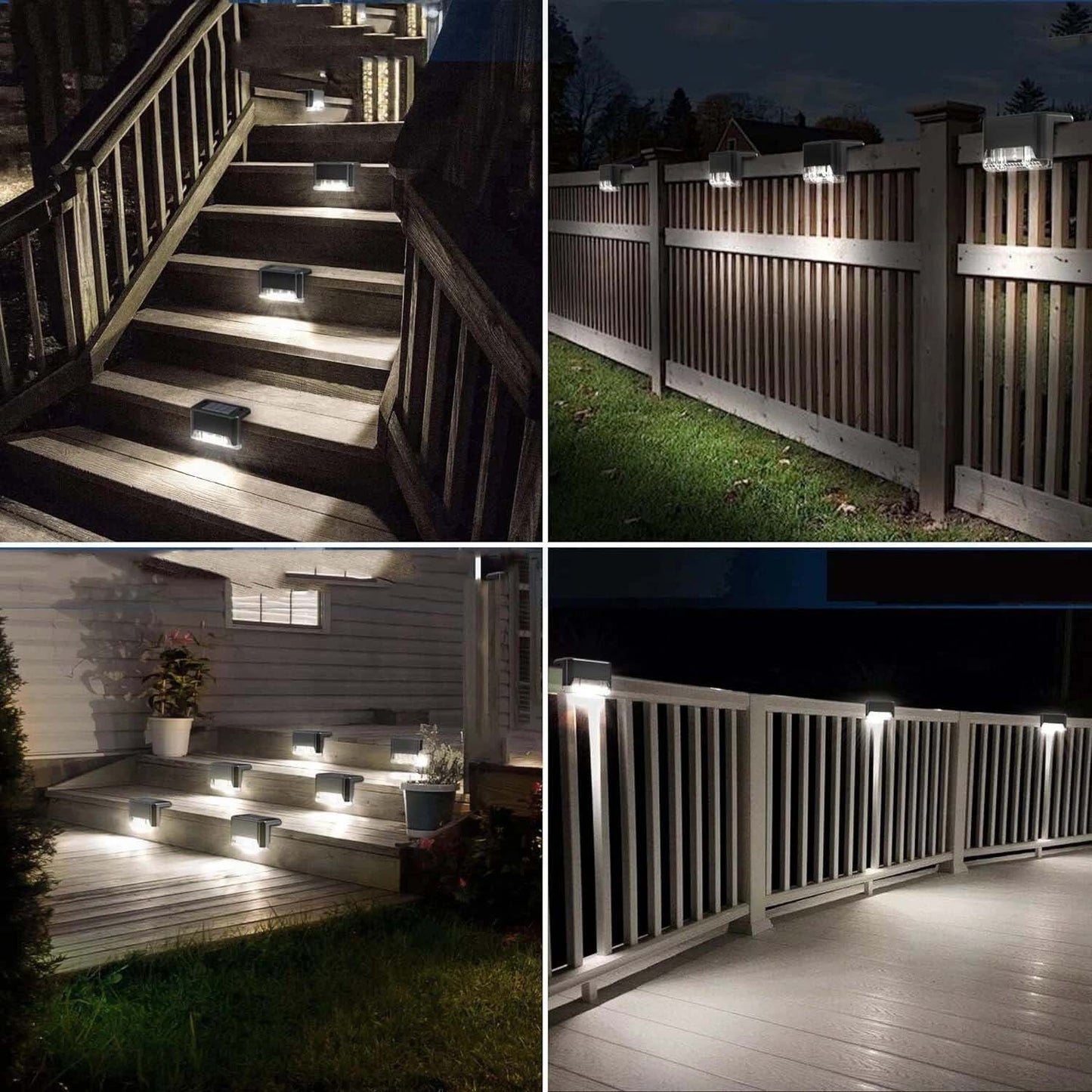 LED solar outdoor lights are suitable for staircases, railings, gardens, backyards, balconies, etc.